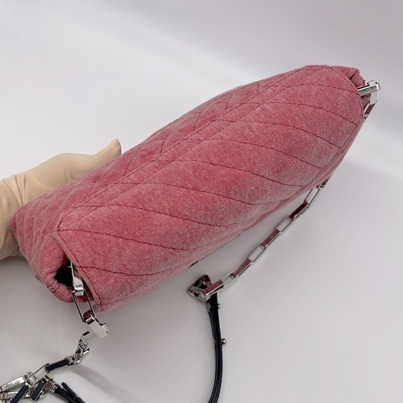 Isabel Marant NWT Merine Quilted Denim Shoulder  Crossbody Bag Pink - Picture 8 of 16